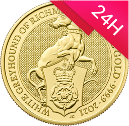 Złota moneta z serii Bestie Królowej: Biały Chart z Richmond 2021 1oz (24h)