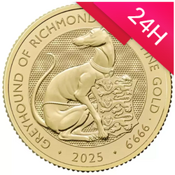 Moneta złota z serii Bestie Tudorów: Chart z Richmond 1/4oz 2025 (24h)