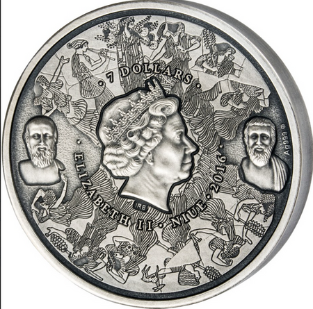 Srebrna moneta 7$ EPIDAUROS, TEATR GRECKI - HISTORIA TEATRU
