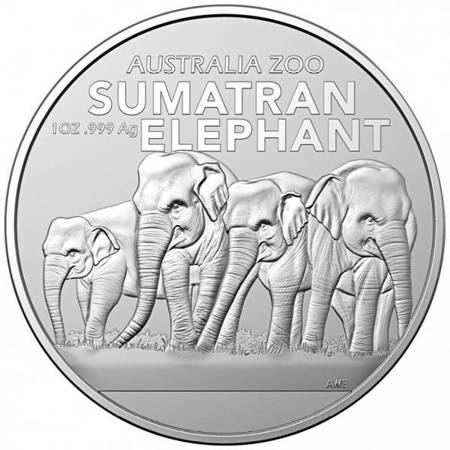Srebrna moneta Australia Zoo: Sumatran Elephant 2022 1 oz (24h)