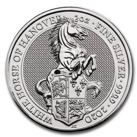 Srebrna moneta Bestie Królowej White Horse of Hanover 2020 2 oz (24h)